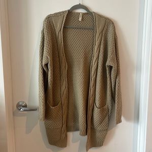 Beige open cardigan sweater Large